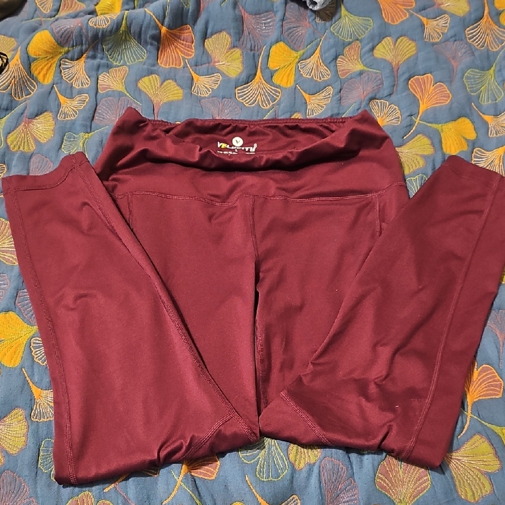 Velocity Burgundy Leggings Size L